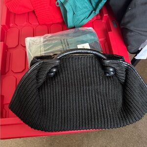 Chic Black Knit Mini Bag